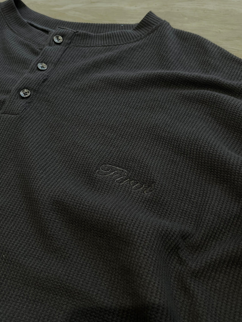 BLACK HENLEY WAFFLE - Image 4