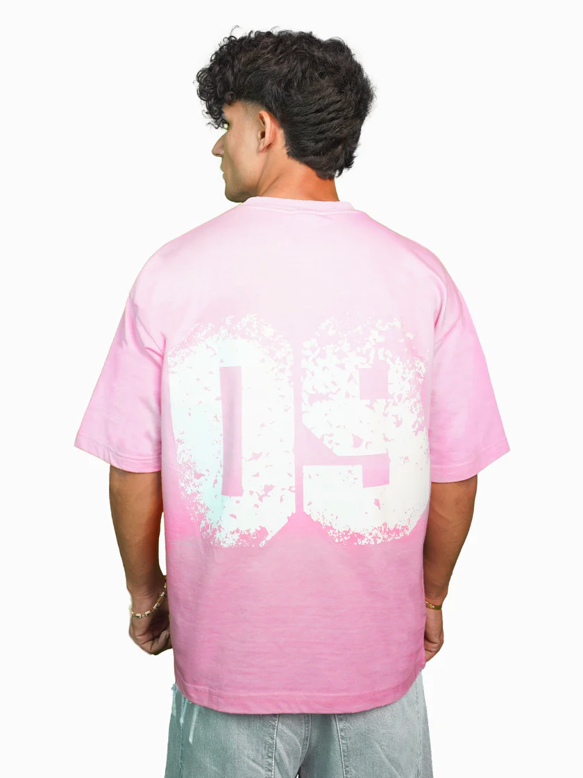 09 PINK OMBRE WASHED T-SHIRT - Image 2