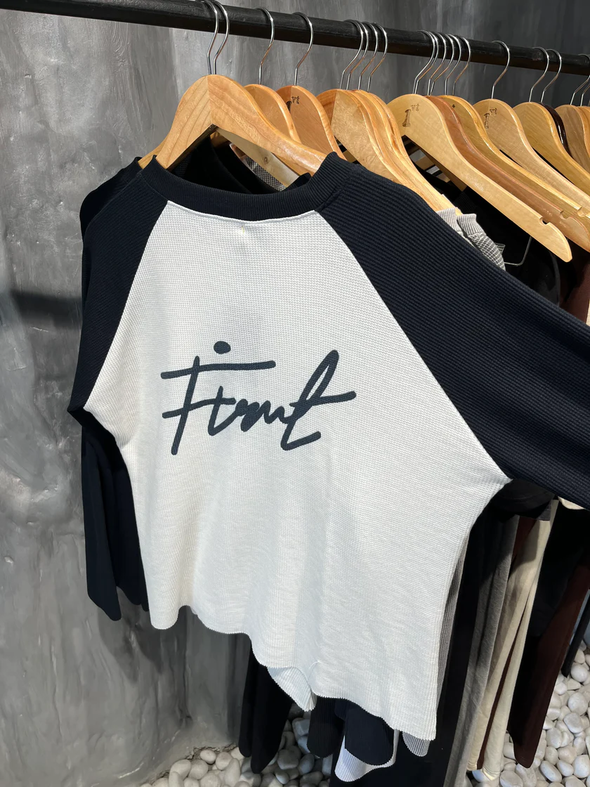 RAGLAN WAFFLE NAVY T-SHIRT