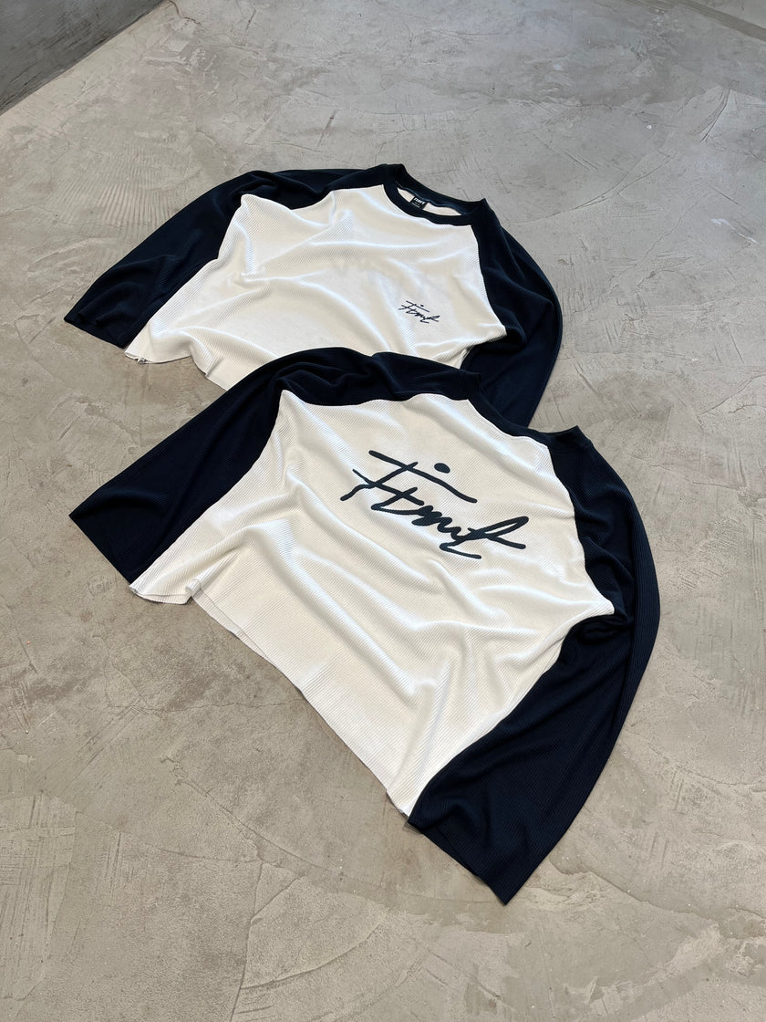 RAGLAN WAFFLE NAVY T-SHIRT - Image 2