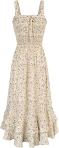 GRACE KARIN Women's 2026 Summer Floral Boho Dress Square Neck Strapped Swing A Line Sundress Beach Long Maxi Outfits