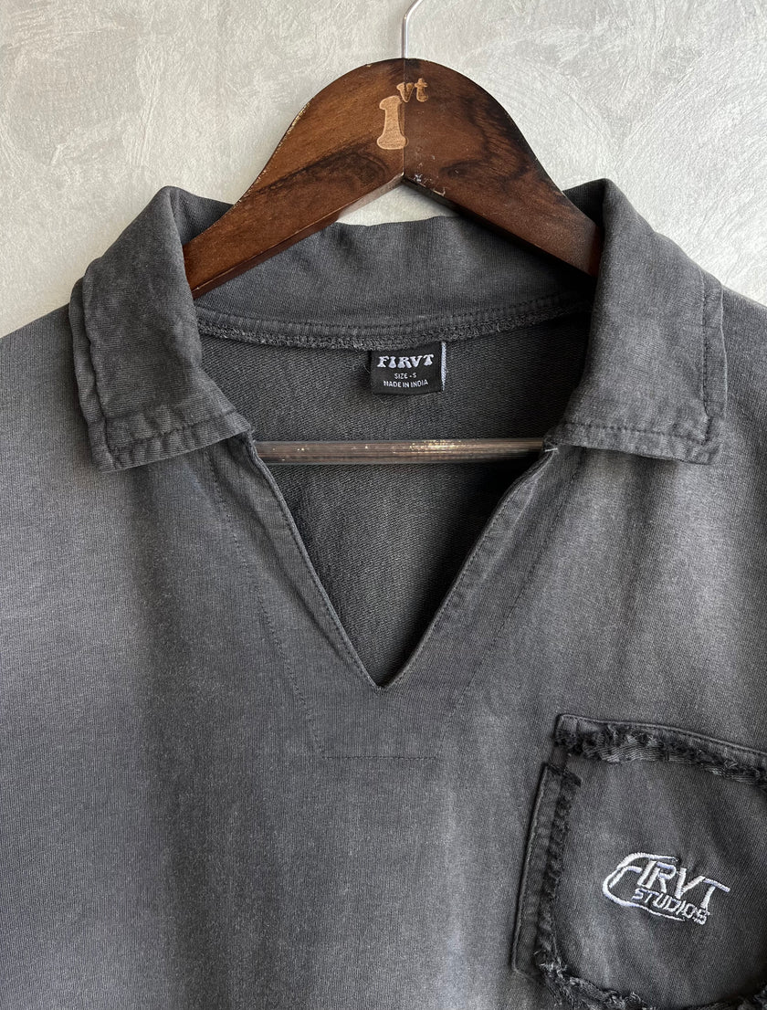 FIRVT CHARCOAL WASHED POLO - Image 4