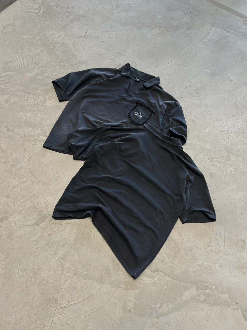 FIRVT CHARCOAL WASHED POLO - Image 6