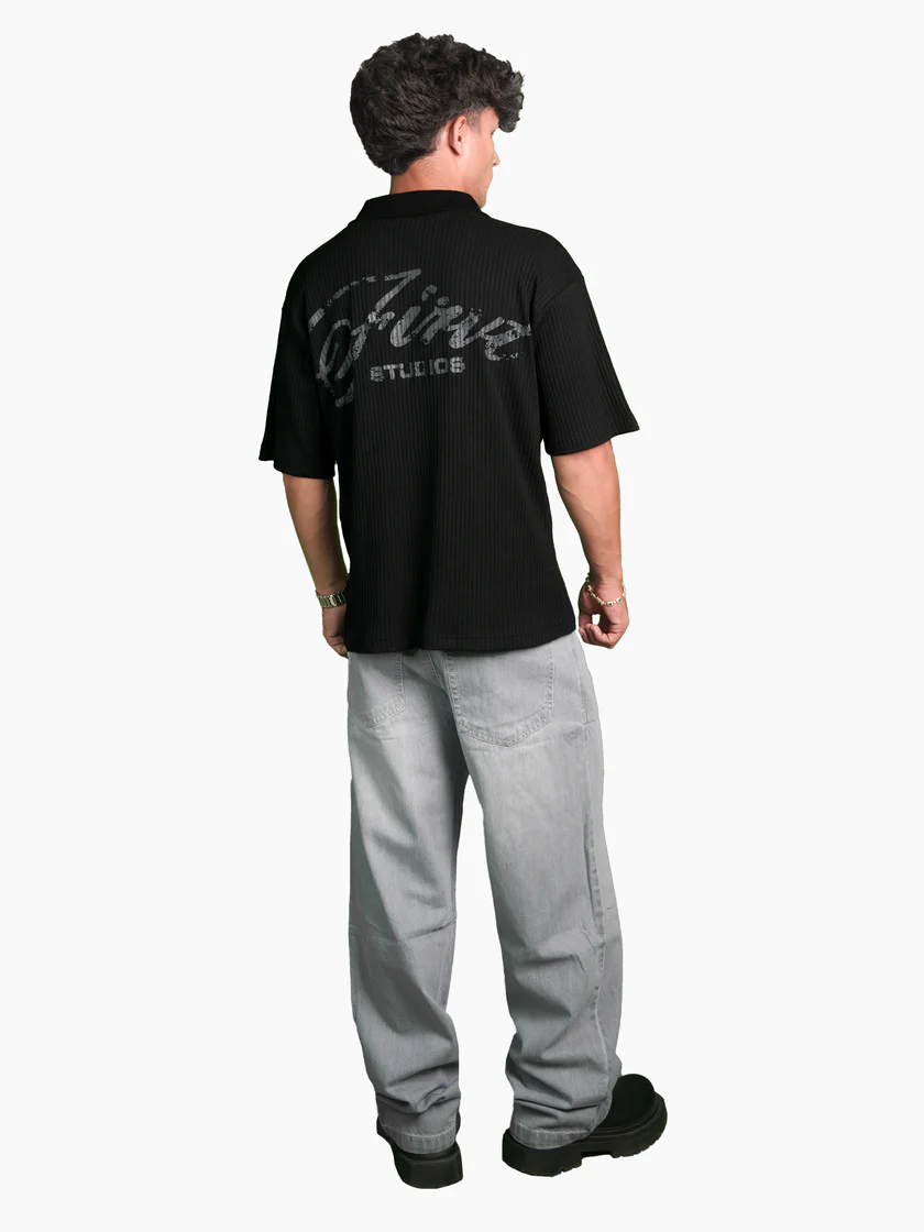 SIGNATURE RIB POLO BLACK - Image 3