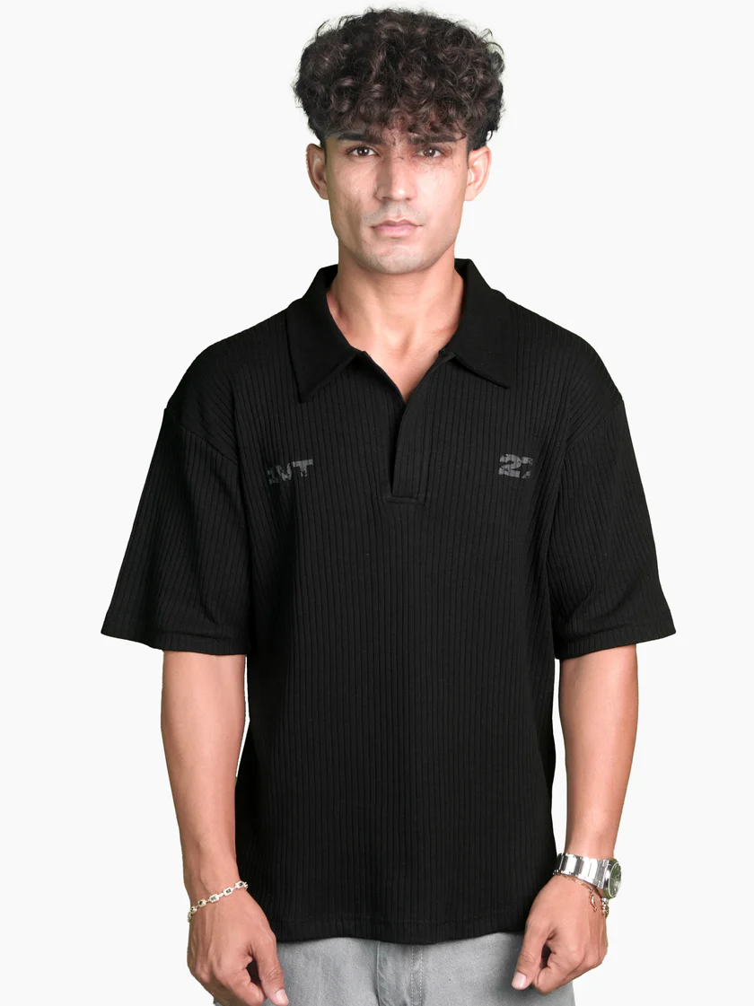 SIGNATURE RIB POLO BLACK - Image 4